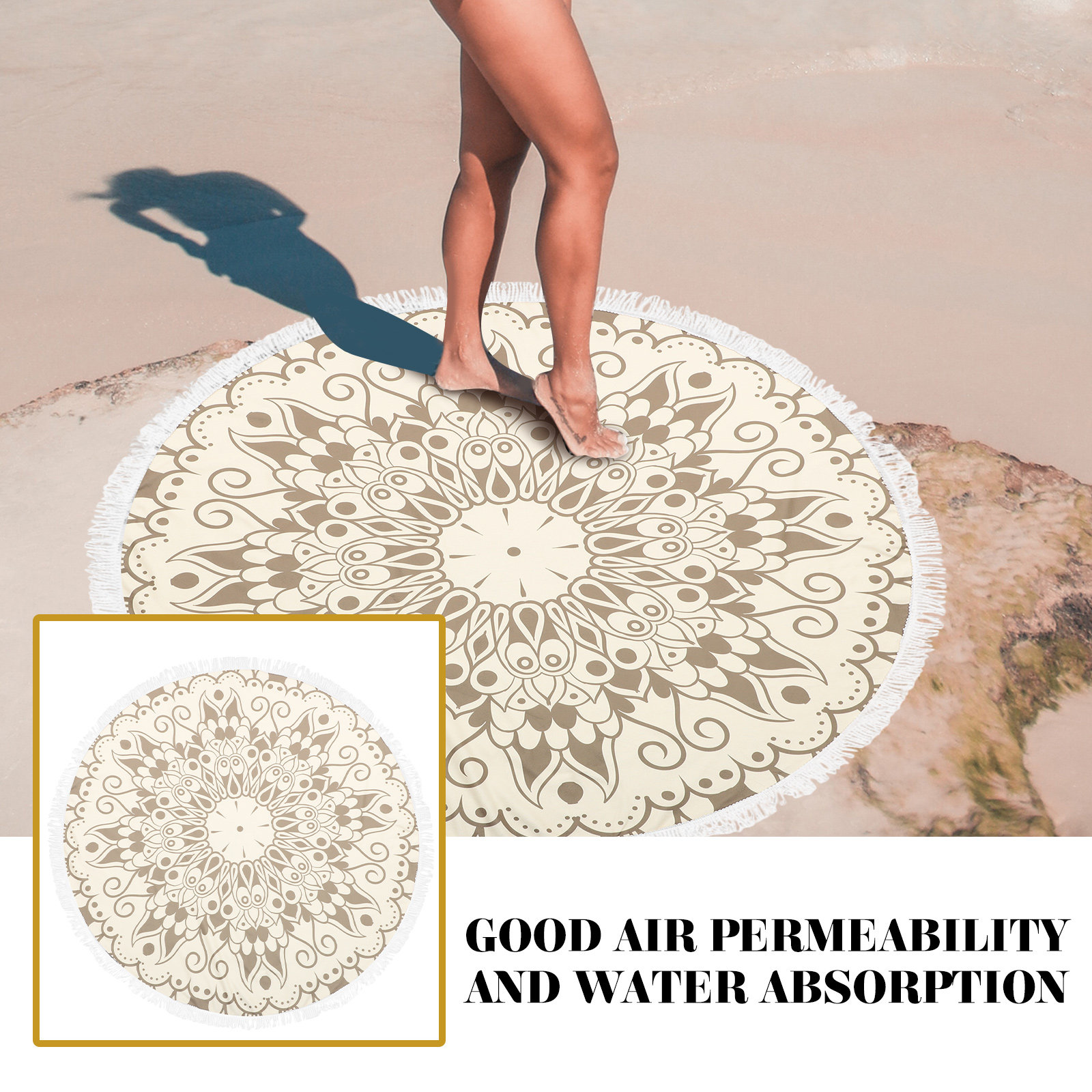 Microfiber Beach Towel Round D - مراجعة Camp Towel Microfiber وسعره