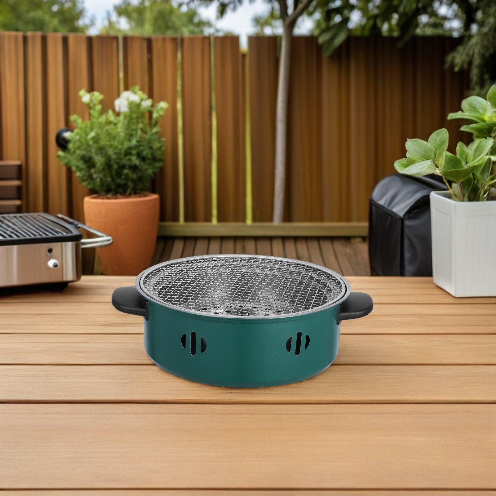 Round Reusable Barbecue Cookwa - مراجعة Outdoor Camping Food وسعره
