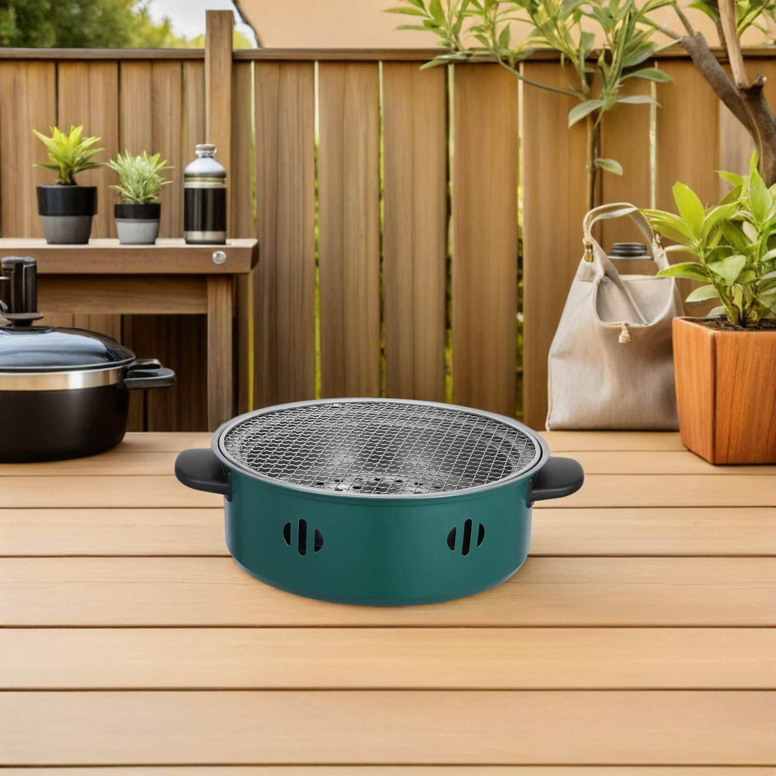 Round Reusable Barbecue Cookwa - مراجعة Outdoor Camping Food وسعره