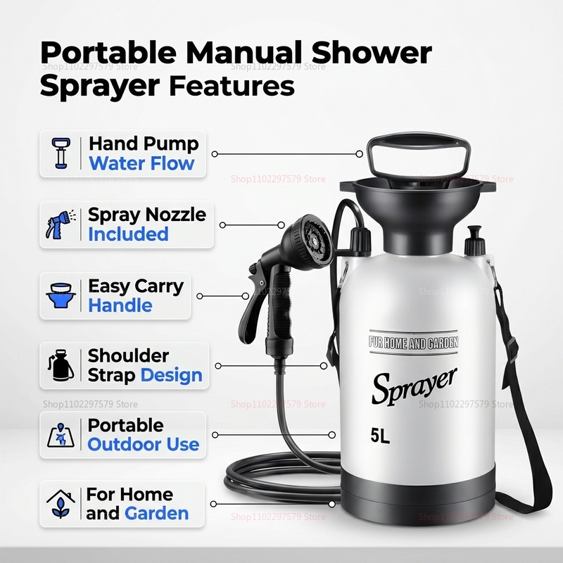 Portable Camping Shower 5L Man - مراجعة Outdoor Camping Bag وسعره