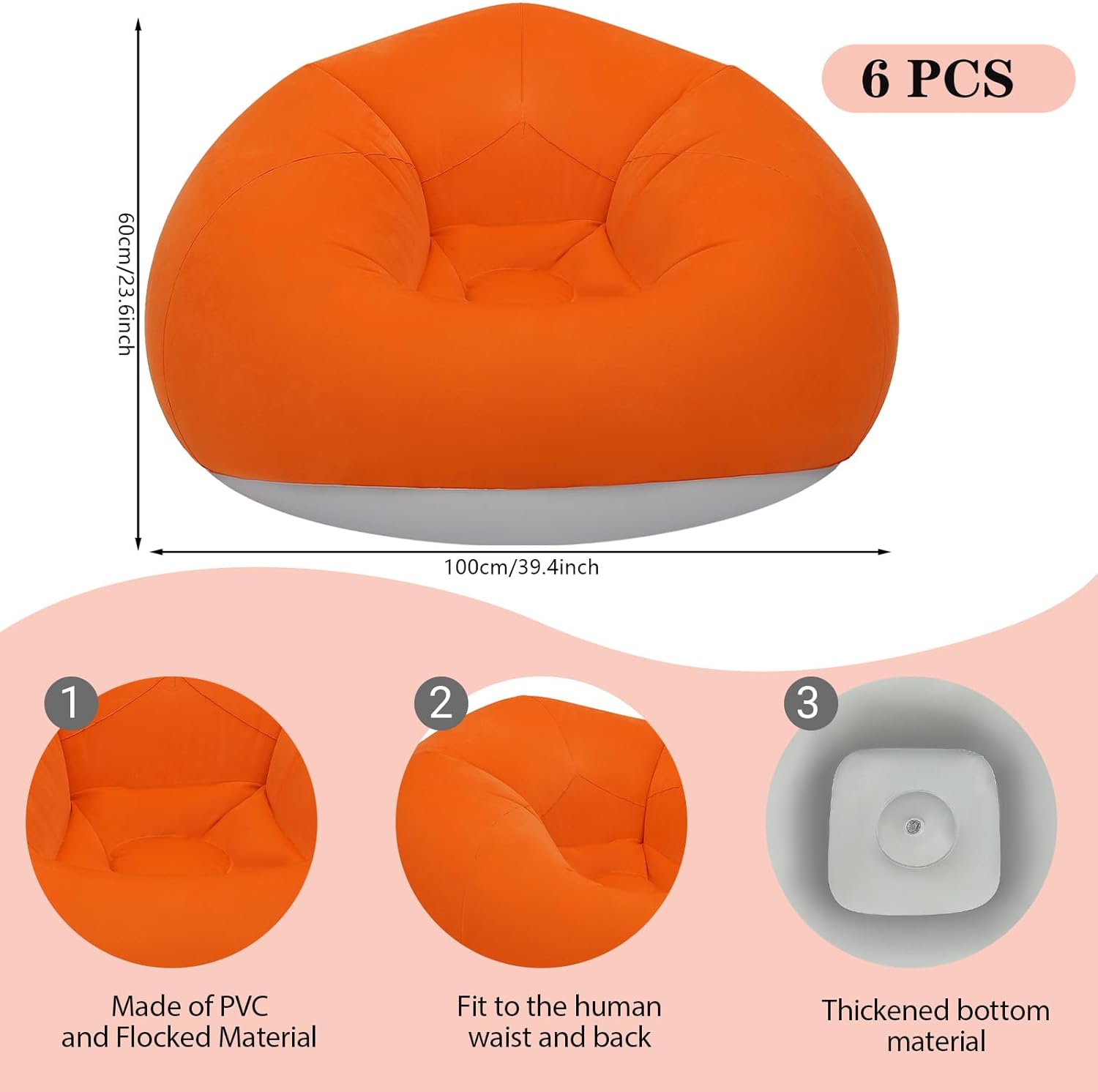 6 Pcs Bean Bag Chairs | Inflat - مراجعة Outdoor Chair Camping وسعره