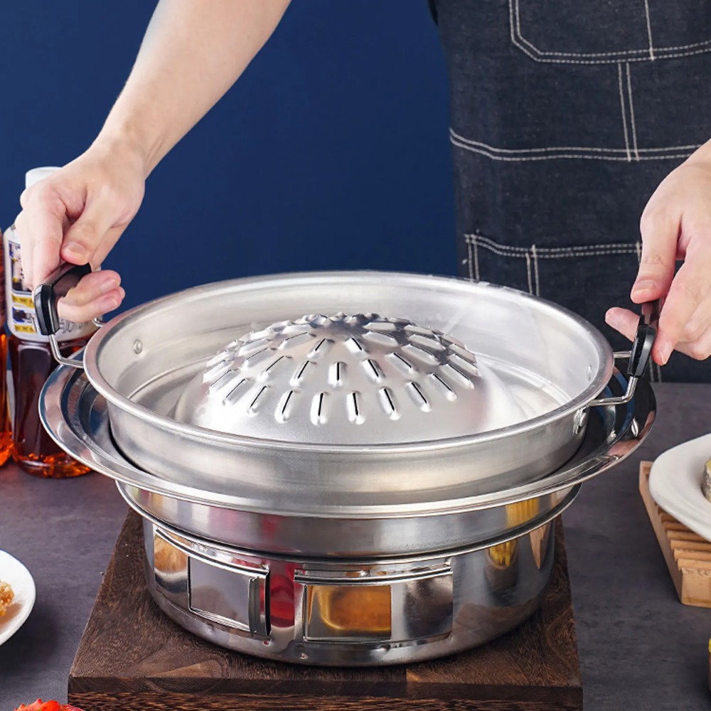 2 in 1 Hot Pot Grill Pan Non S - مراجعة Kitchen Outdoor Camping وسعره