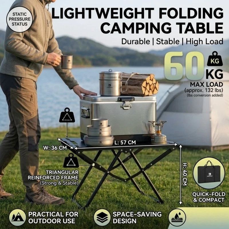 Portable Folding Beach Table S - مراجعة Outdoor Camping Table Foldable وسعره