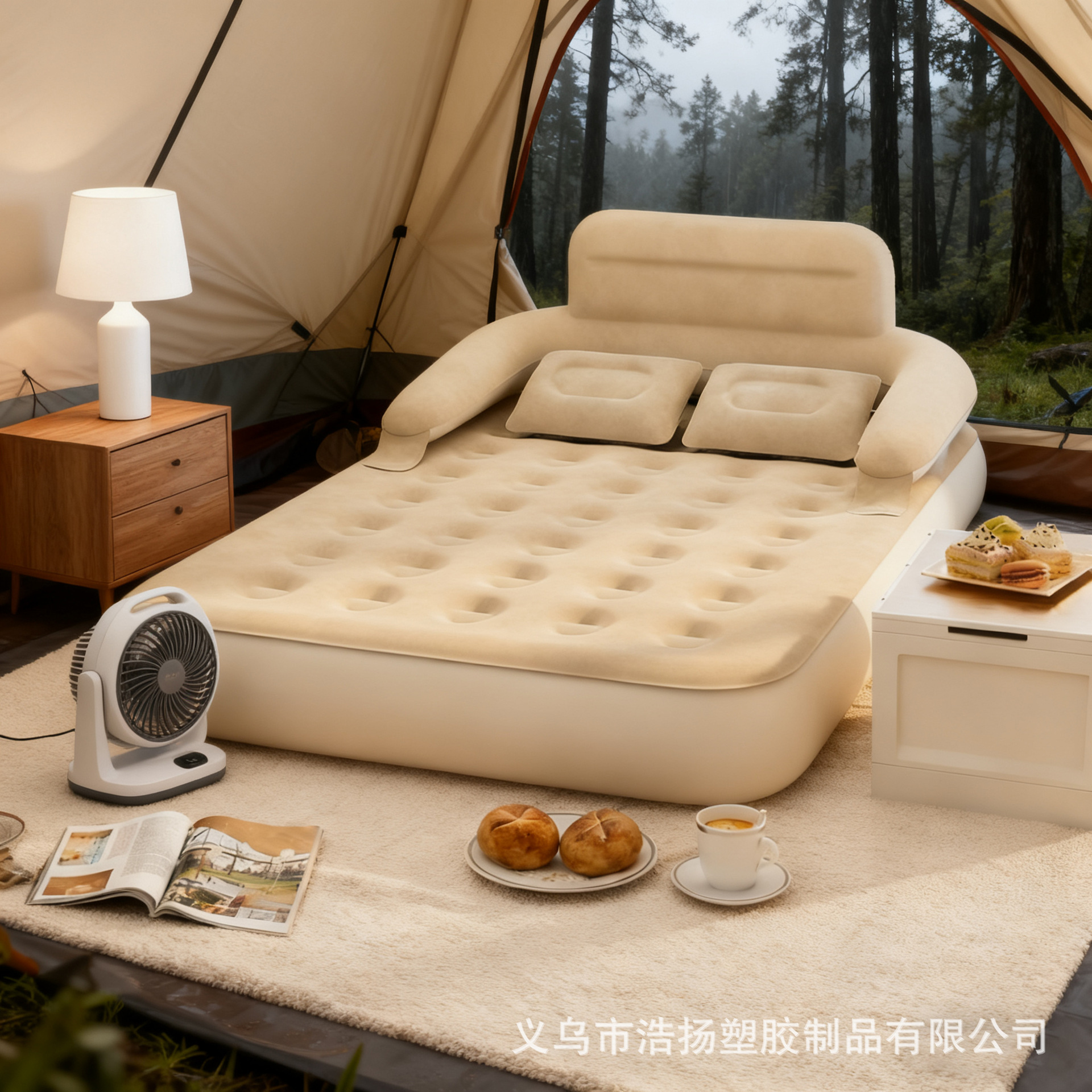 Thick Air Mattress for Home Ca - مراجعة Outdoor Camping Inflatable Tent وسعره