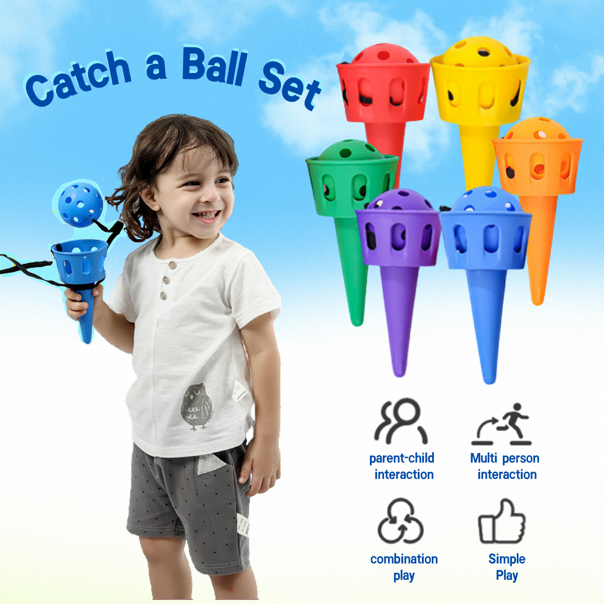 6pcs Catch a Ball Set,Champion - مراجعة Outdoor Camping Activities For Adults وسعره