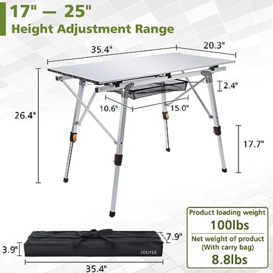 Outdoor camping table with adj - مراجعة Outdoor Camping Table Foldable وسعره