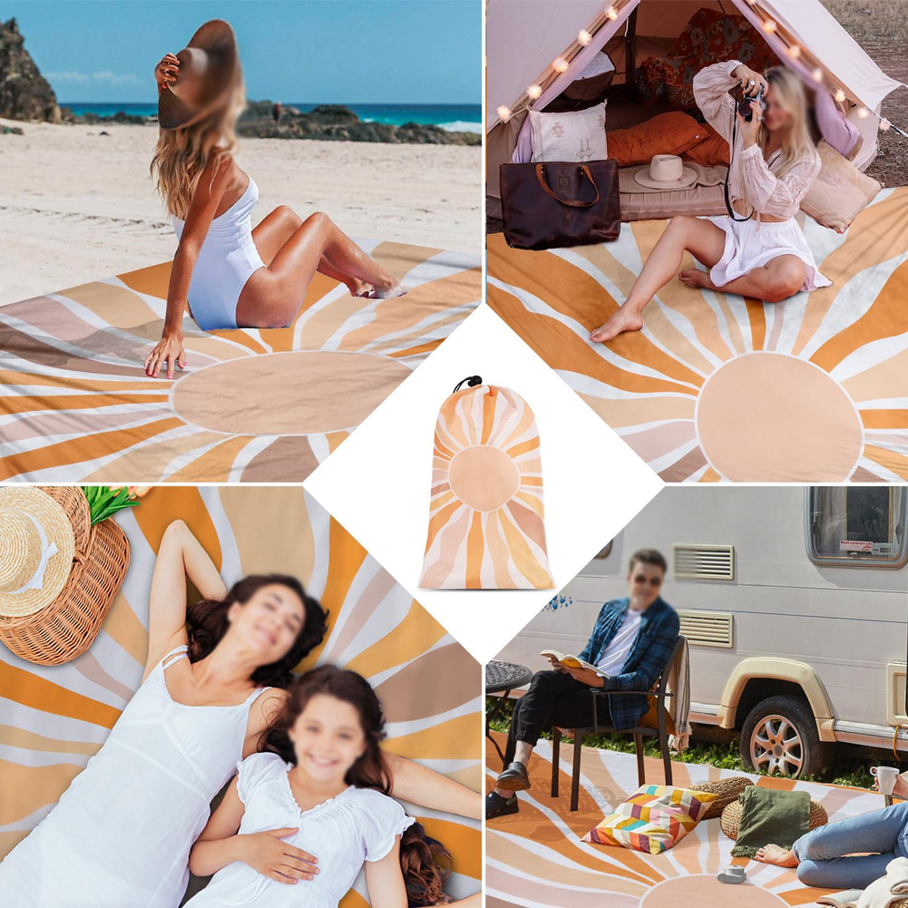 Waterproof Striped Beach Mat f - مراجعة Outdoor Camping Activities For Adults وسعره