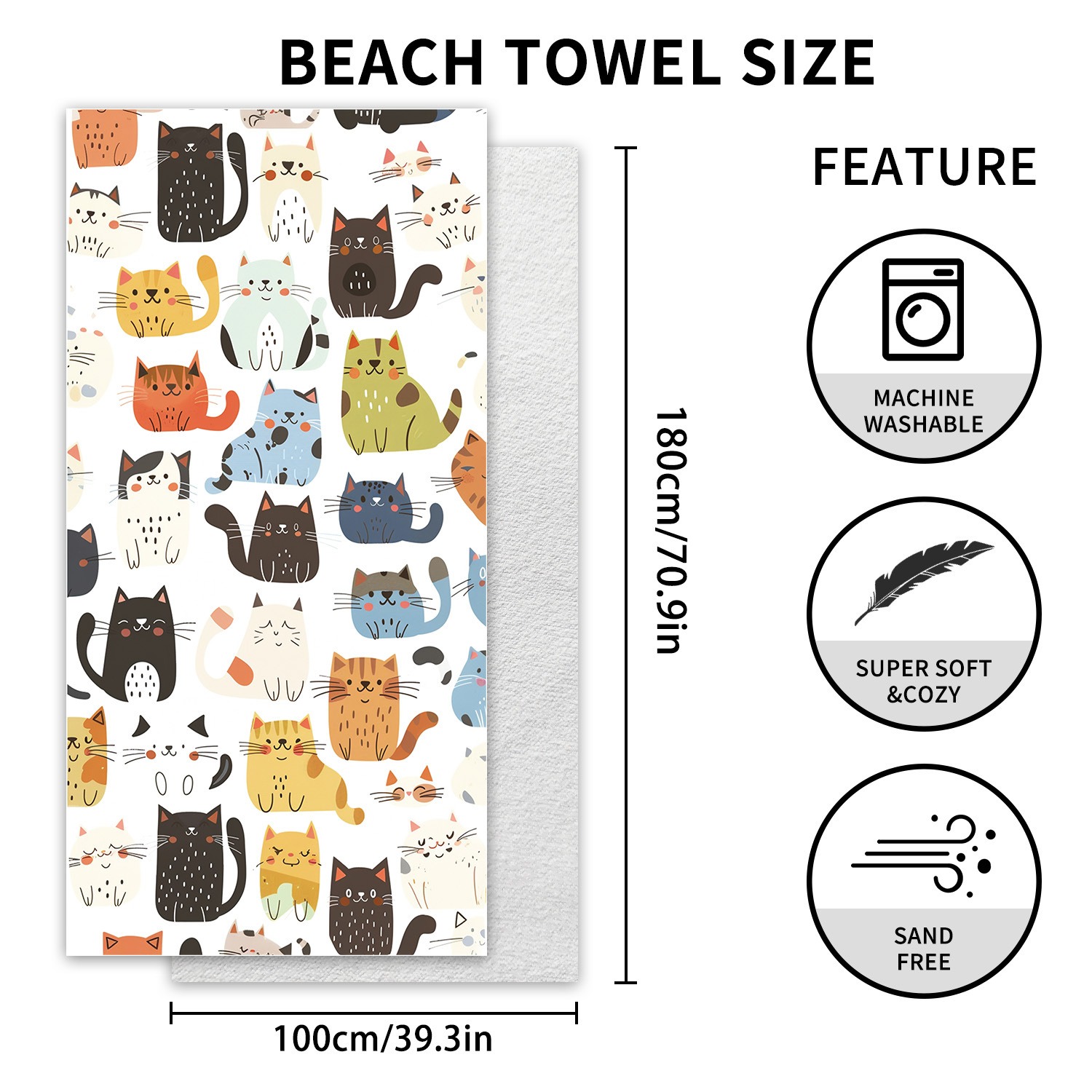 1PC Large Size Beach Blanket M - مراجعة Camp Towel Microfiber وسعره