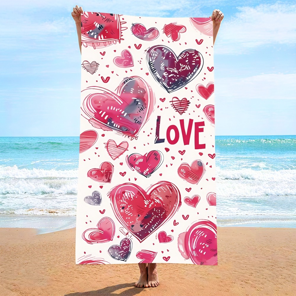 Heart Symbol Bath Towel 27x55i - مراجعة Camp Towel Microfiber وسعره