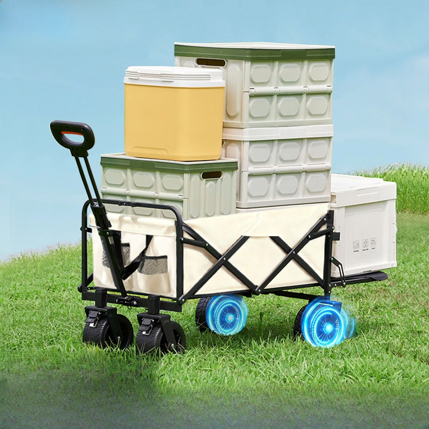 Electric Camping Cart, Foldabl - مراجعة Outdoor Camping Trailer وسعره