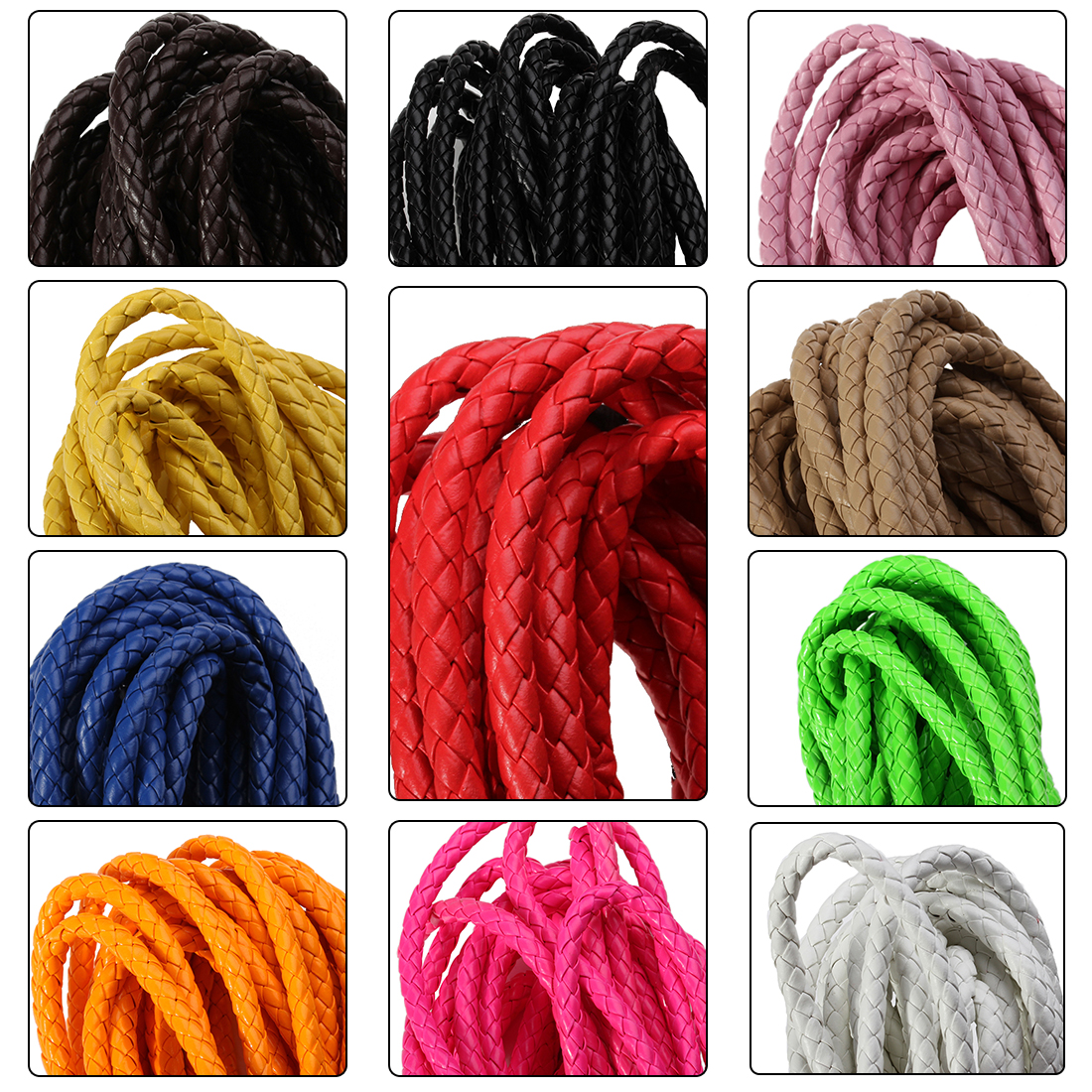 5 Yards/lot 6/7mm Braided Leat - مراجعة Paracord Bracelet وسعره
