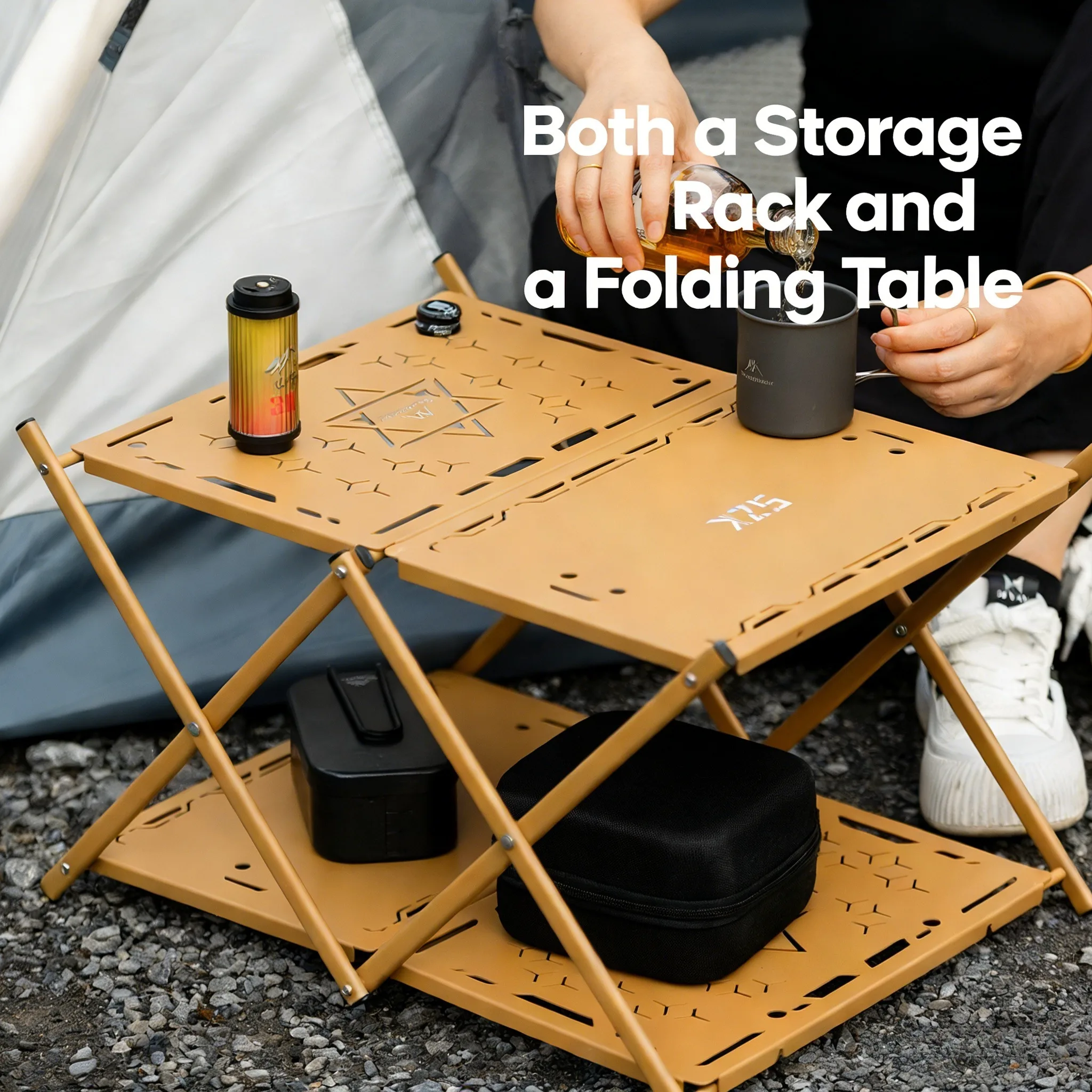 MOUNTAINHIKER Three-tier Rack  - مراجعة Outdoor Camping Table Foldable وسعره