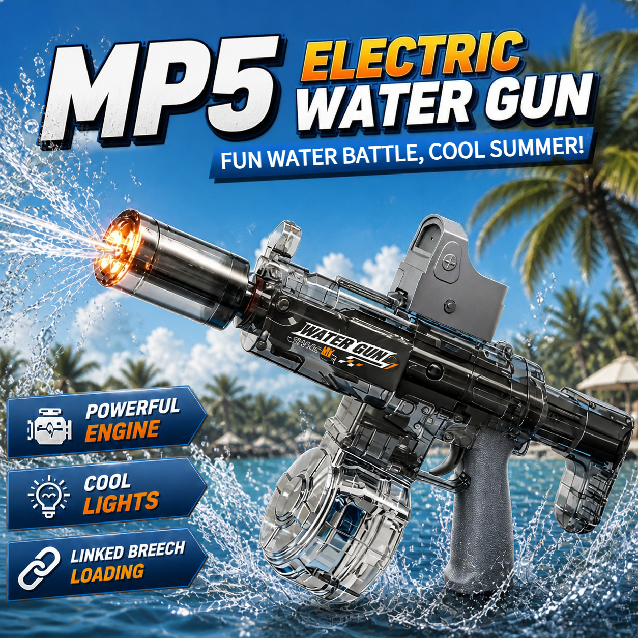 Electric Water Gun Simulation  - مراجعة Outdoor Camping Games For Kids وسعره