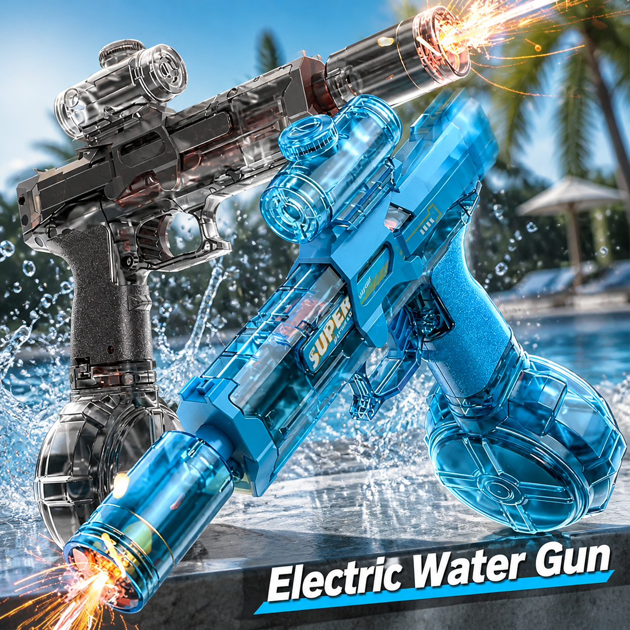 Electric Water Gun Simulation  - مراجعة Outdoor Camping Games For Kids وسعره